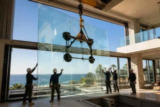 Large Glass Panel Install: Oversized Jumbo Sheets