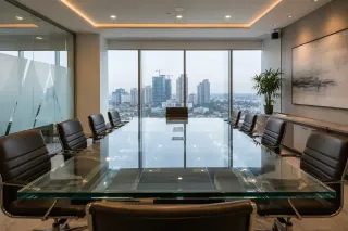 Heavy Conference Table Glass in Offices 