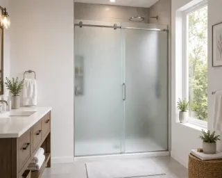Frosted Glass Shower Doors: Balancing Bathroom Privacy & Light