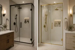 Shower Door Hardware Trends: Exploring Matte Black & Brushed Gold