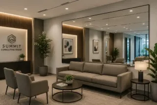Commercial Office Mirrors: Expanding Space in Corporate Waiting Rooms
