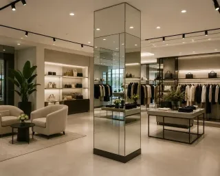 Custom Mirrored Column Wrap: Solving Structural Eyesores in Retail