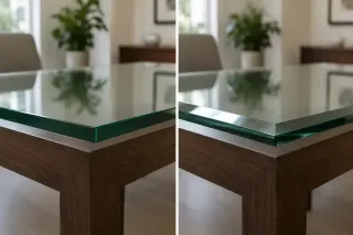 Glass Table Edge Types: Flat Polish vs. Beveled