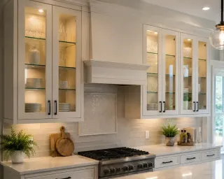 Custom Cabinet Glass Inserts for Kitchen Remodeling