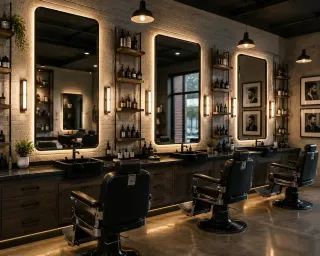 Barber Shop Mirror Setup: Custom Commercial Glass