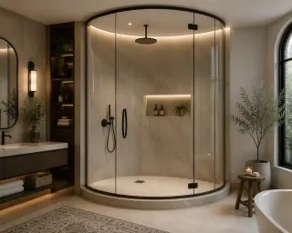 Custom Curved Glass Showers: Elegant Architectural Craftsmanship