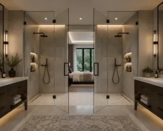 Double-Entry Walk-Through Glass Showers: A Master Suite Dream