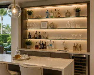 Custom Shelves in Bonita Springs to Elevate Your Home Bar