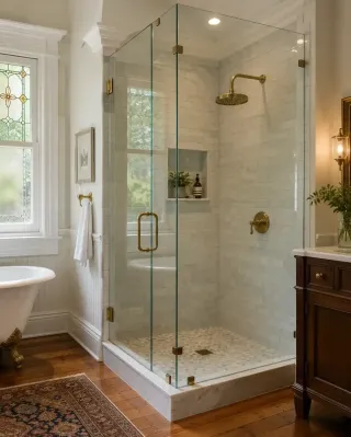Frameless Glass Showers for Fort Myers Historic Home Remodel 