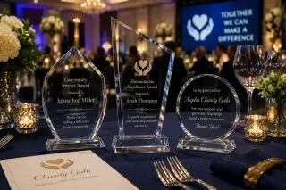 Custom Glass Awards in Naples for Local Charity Galas