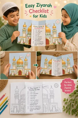 Easy Ziyarah Checklist Folding Craft for Kids