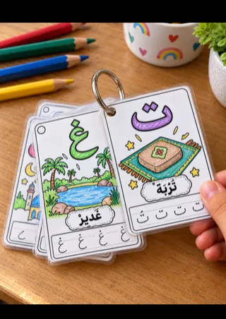 Quranic Arabic Alphabet Colouring and Tracing Cards- Shia Edition!