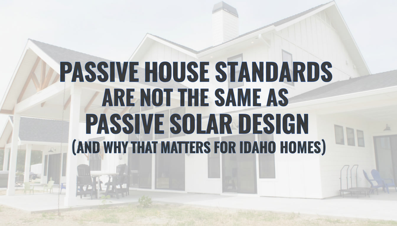 Passive House Standards Are Not the Same as Passive Solar Design (And Why That Matters for Idaho Homes)