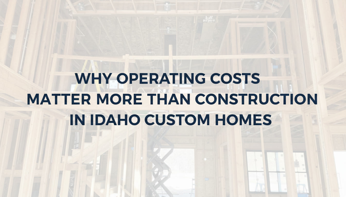 Why Operating Costs Matter More Than Construction Costs in Idaho Custom Homes