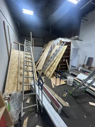Packed storage unit ready for junk removal