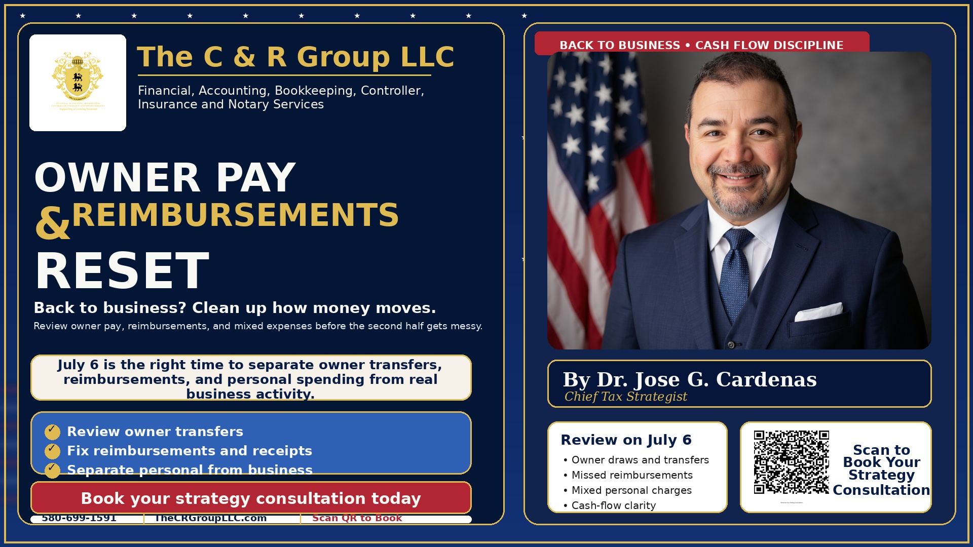 Back-to-Business Tax Reset: Why July 6 Is the Right Time for Business Owners to Review Owner Pay, Reimbursements, and Cash Flow Discipline Before the Second Half of 2026 Moves Too Fast