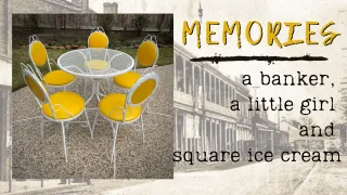 A banker, a little girl and square ice cream