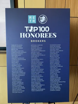 A display of honorees at an industry event.
