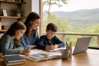 Arkansas homeschool family learning at home