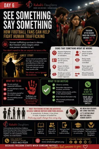 Day 6: See Something, Say Something – How Football Fans Can Help Fight Human Trafficking