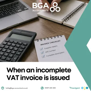 When an incomplete VAT invoice is issued
