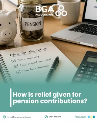 How is relief given for pension contributions?