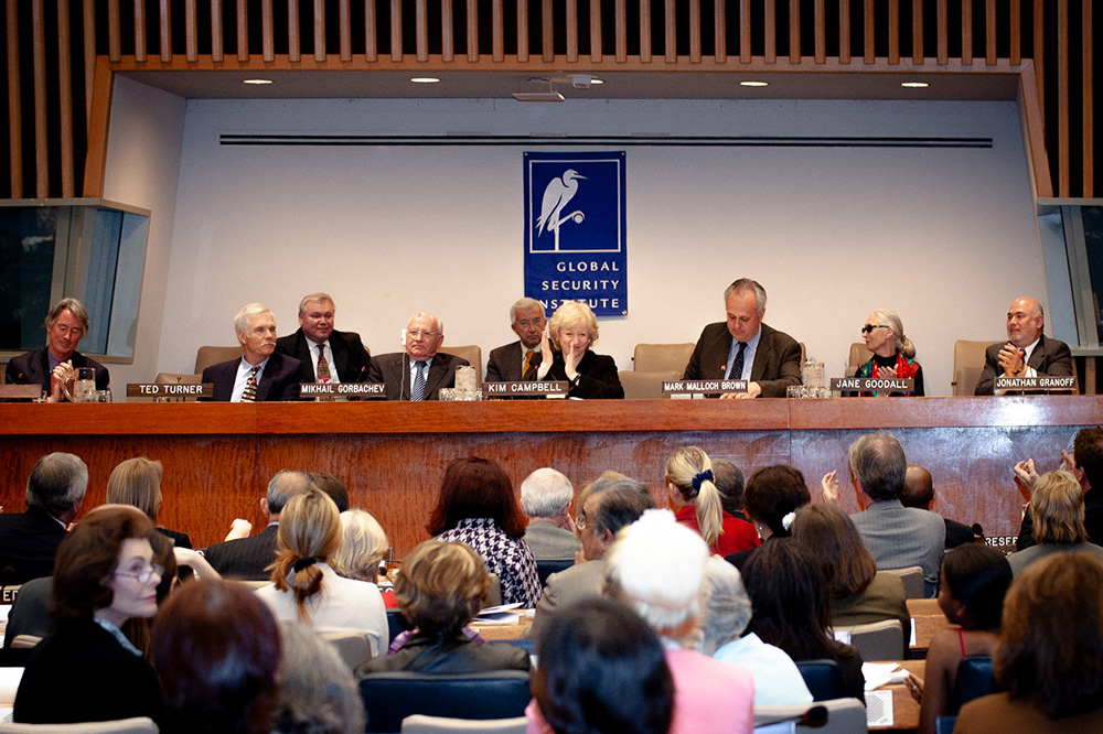 Gorbachev, Ted Turner, and Jane Goodall at the United Nations – Global Security Conference