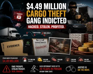 Grand Jury Indicts Eight over $4.49 Million Cargo Theft Scheme