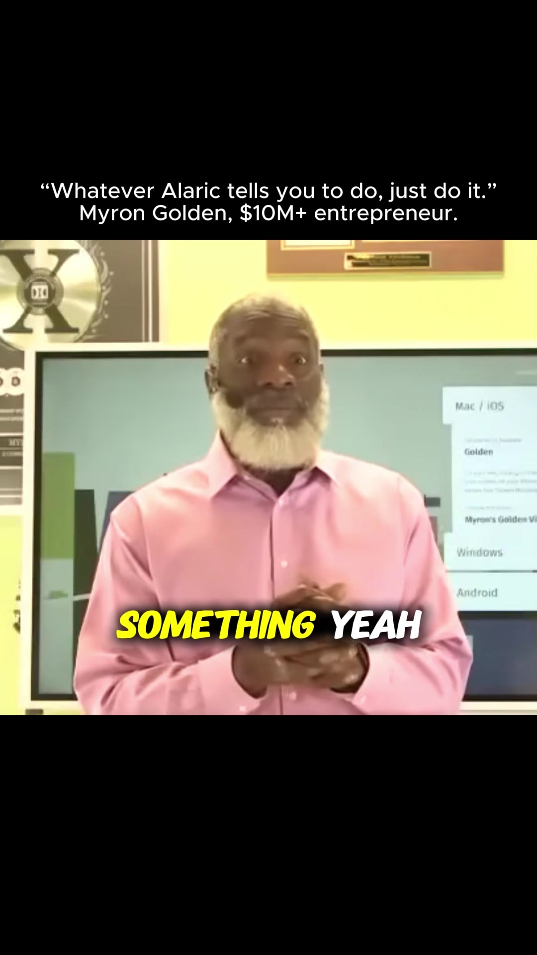 Myron Golden speaking about Alaric Ong