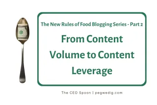 #62 - The New Rules of Food Blogging Series Part 2 - From Content Volume to Content Leverage
