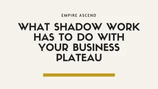 What shadow work has to do with your business plateau