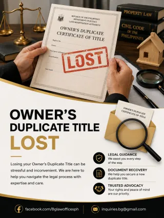What to do in case the Owner's Duplicate Title is Lost?