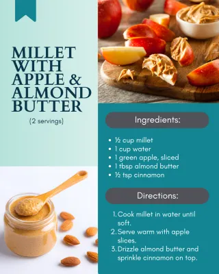 Delicious Millet with Apple and Almond Butter