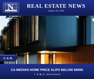 CA Median Home Price Slips Below $900K