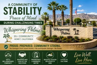 Why Whispering Palms Is One of Hemet's Most Peaceful 55+ Communities | A Place of Stability in Southern California