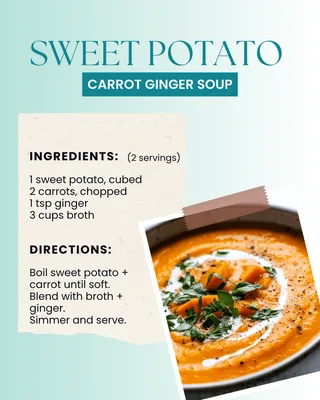 Nutritious Sweet Potato Carrot Ginger Soup