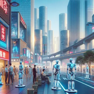 China domina la fabricación de robots humanoides por sus calles.