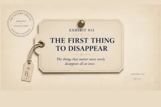 The Thing That Disappeared Wasn't Random | Pattern Note 015