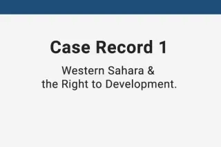Case Record 1 – Western Sahara and the Right to Development (UN C‑24, New York, 2024)