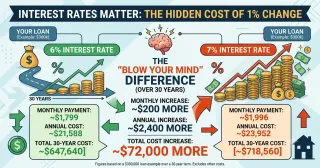A 1 Percent Rate Difference on a 300K Loan Costs 72000 Dollars Over 30 Years and Here Is the Math