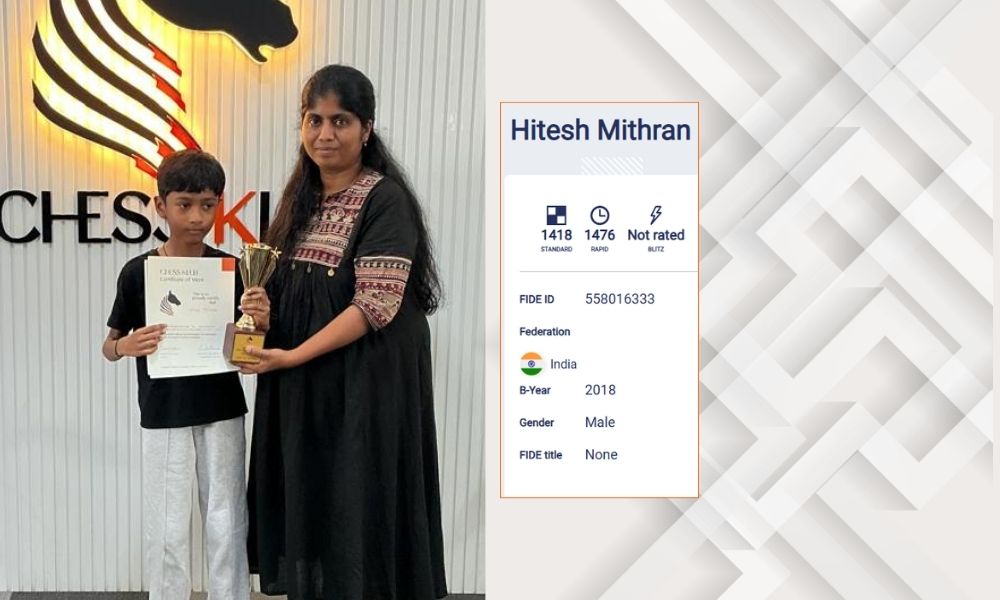 Standard FIDE Rating: Hitesh Triumphs at State Level!