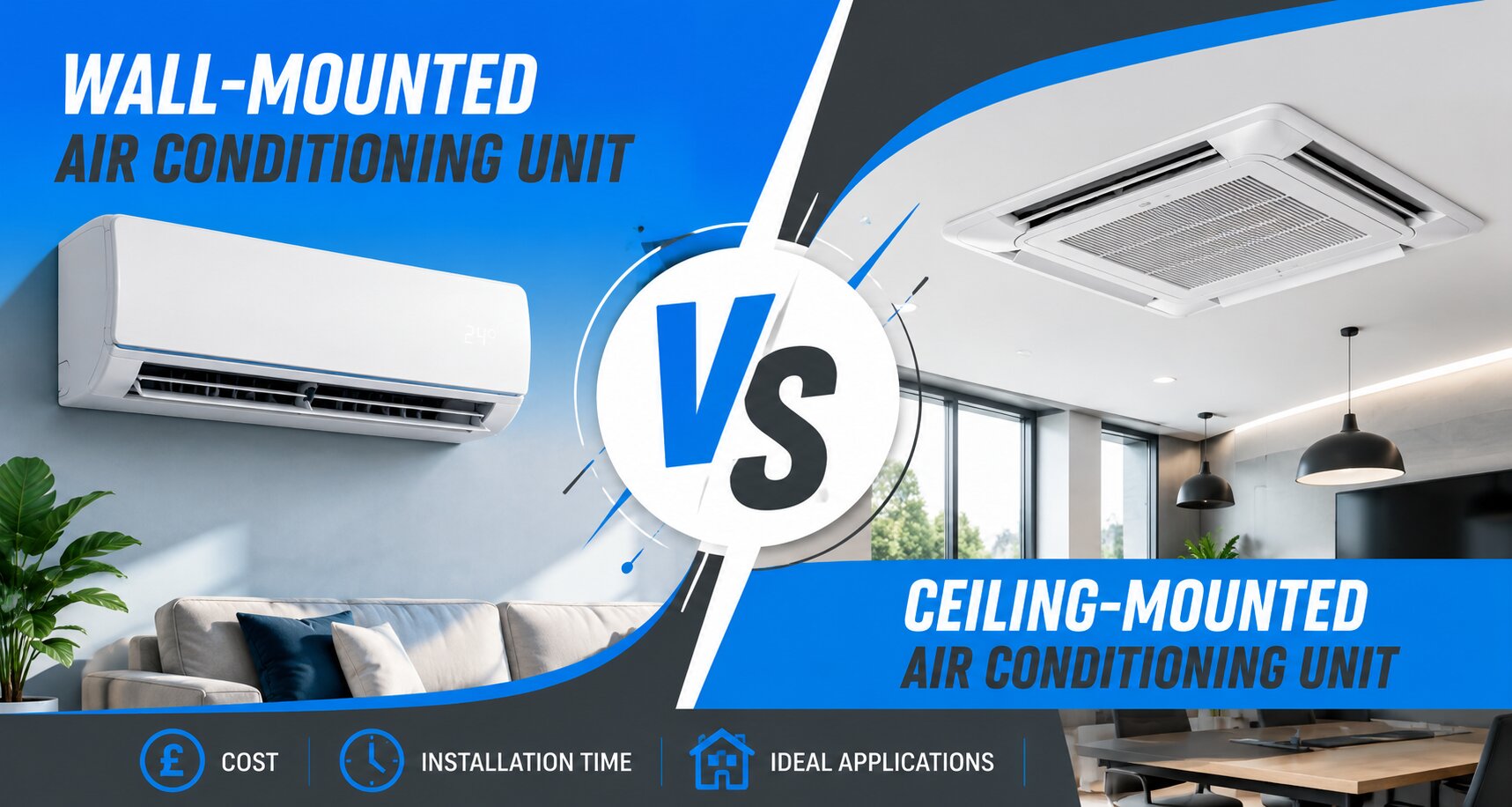 Wall-mounted vs Ceiling-mounted Air Conditioning Units
