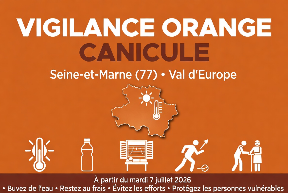 VAL D'EUROPE - Vigilance orange canicule en Seine-et-Marne des le 7 juillet