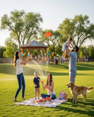 A community park designed for family gatherings brings more than green space, it becomes the heart of a neighborhood, where comfort and connection come first. 🌳 Imagine a place in Corrales, NM, where open lawns invite games, shaded picnic areas offer stress-free meals, and playful features spark laughter in every age group.