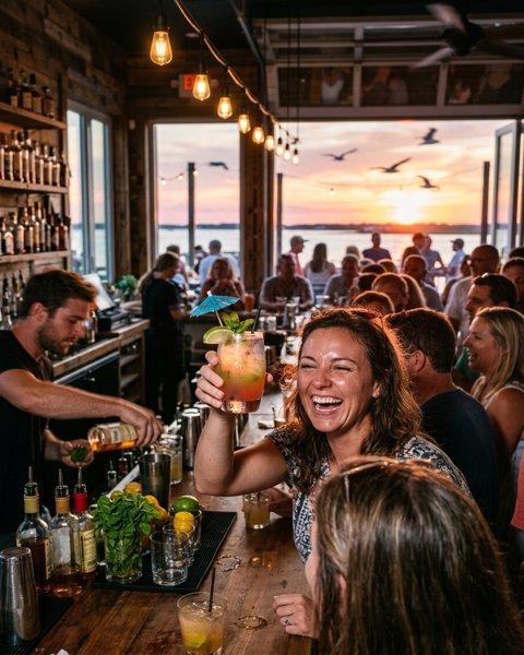 Bar-Only Happy Hour Timing and Atmosphere at Boathouse at Breach Inlet