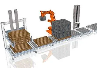 Palletizing Cell handling 3 SKUs