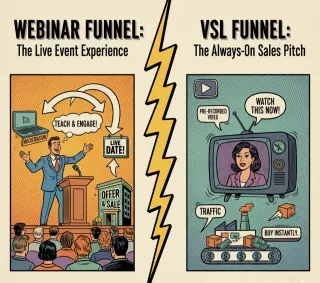 Webinar Funnel vs. VSL Funnel: A Clear Guide to Choosing the Right One for Your Coaching Business