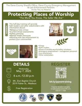 May 07: Event: "Protecting Places of Worship: The More You Know, The Safer We Are."