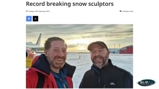 Featured in Driffield & Wolds Weekly talking about Record breaking snow sculptors