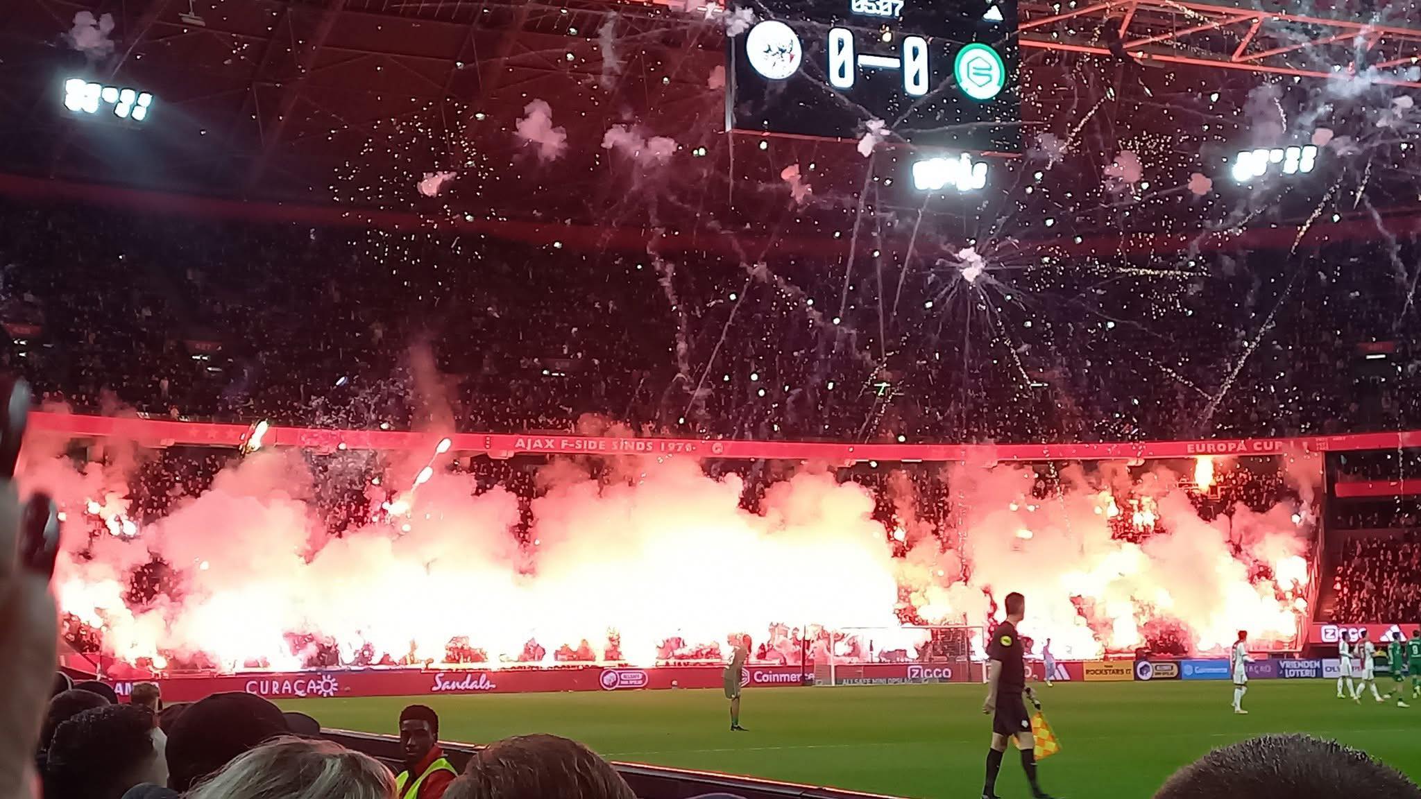 Ajax Match Suspended After Pyrotechnic Attack Forces Halt In Amsterdam